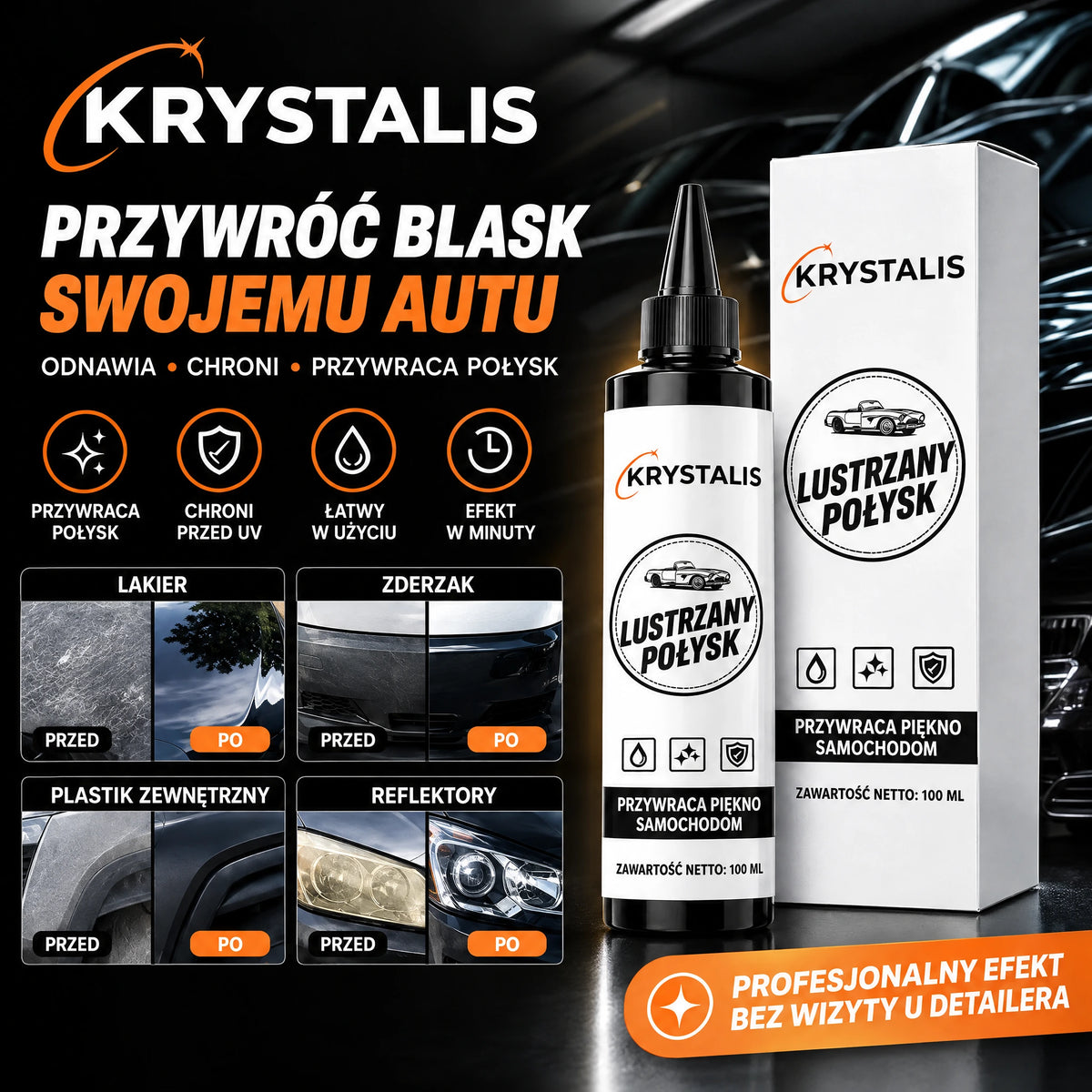 KrystalShine - Środek do renowacji lakieru samochodowego